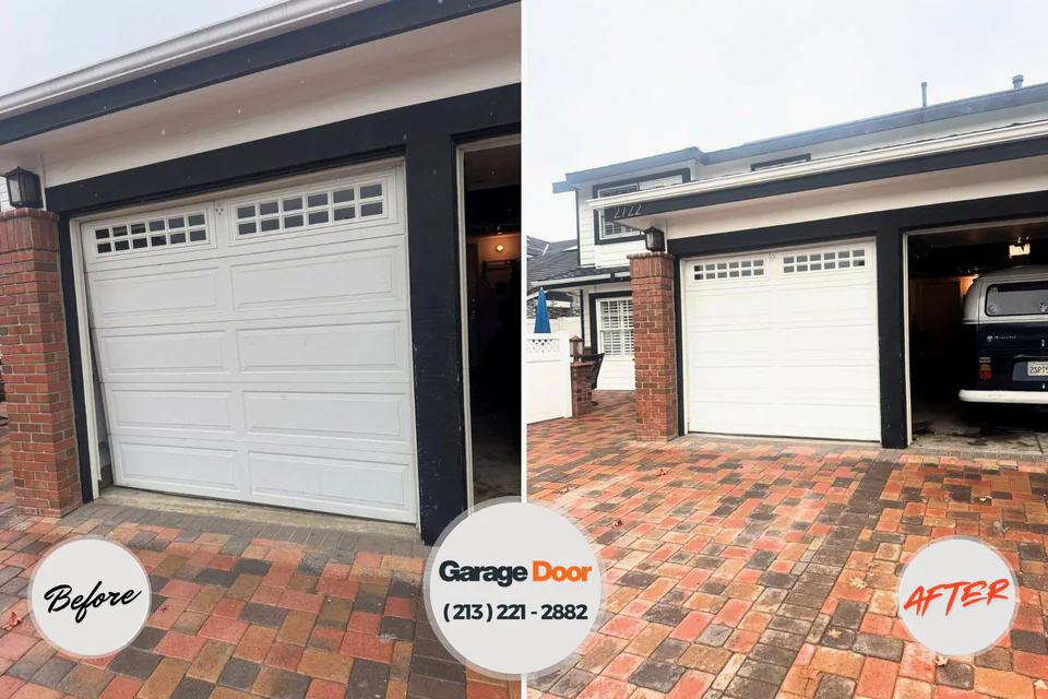 Before and after: garage door repair Hurleyville, NY